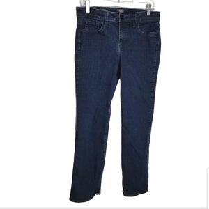 NYDJ Jeans Women's 10 Marilyn Straight Stretch Blue Denim Lift Tuck 31x29